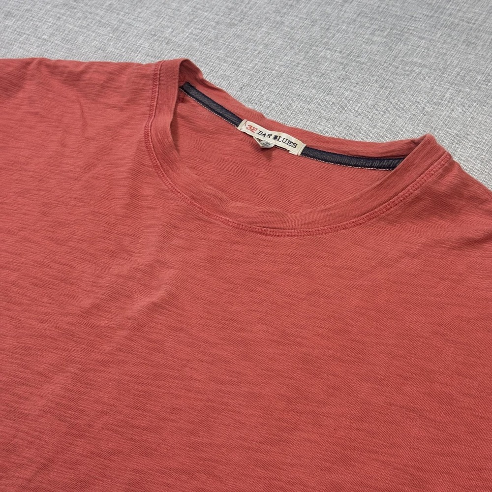 32 Bar Blues T-Shirt Mens XL Red Crew Neck Cotton Jersey Short Sleeve Tagless